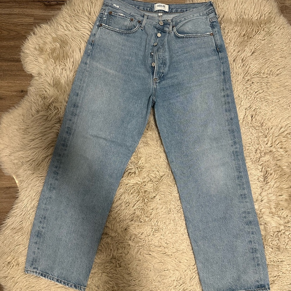 Agolde Mid Rise 90s Crop Straight Leg Jeans